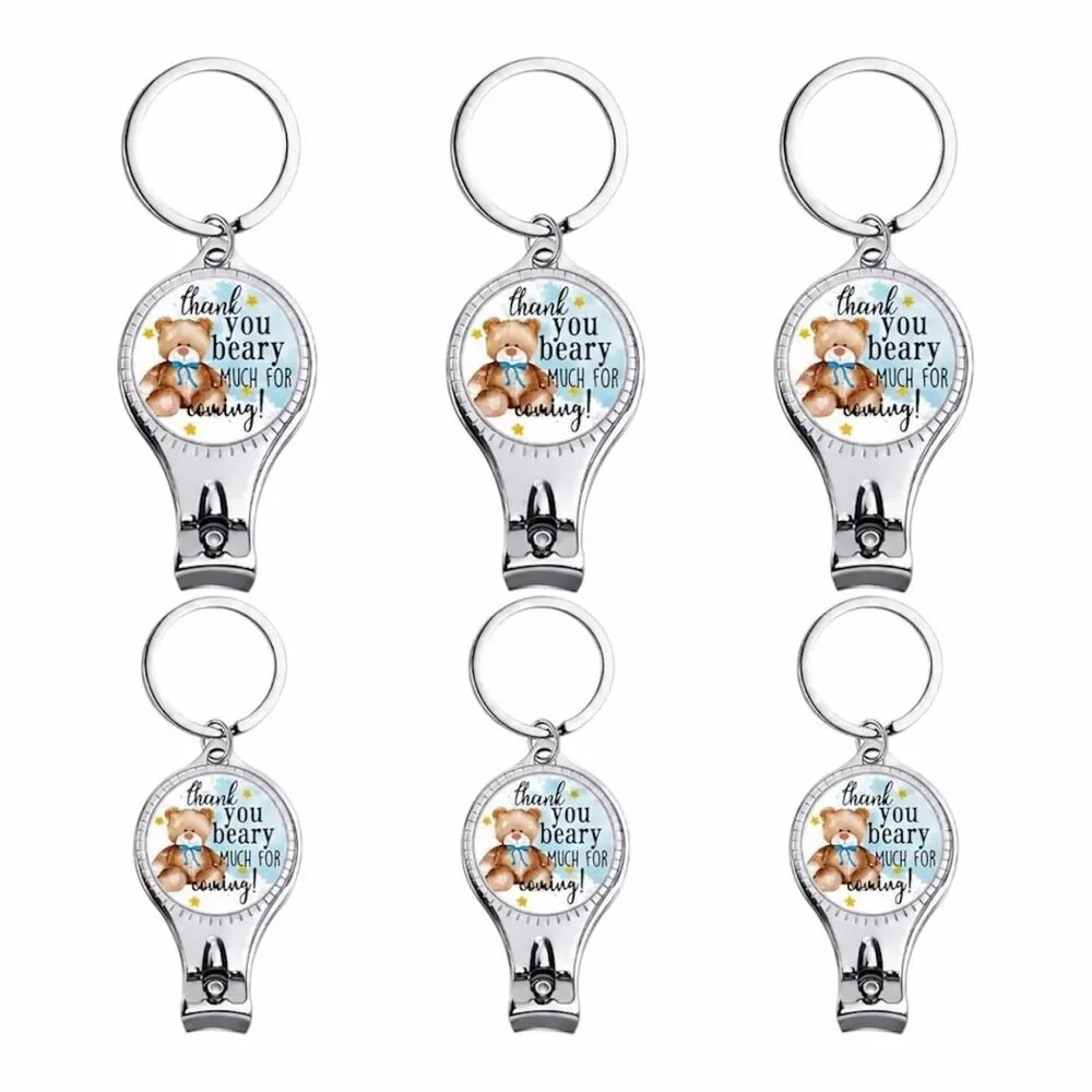 6 PCS Bear Baby Shower Favor Nail Clippers/Beer Opener- 